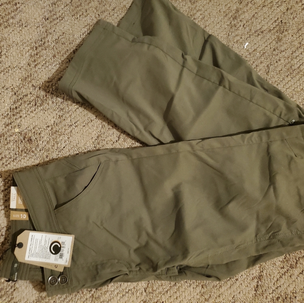 Prana Halle Pants 10 Tall NWT Cargo Green